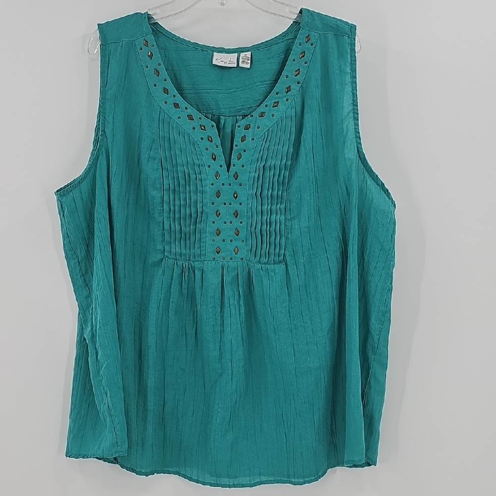 Kim Rogers Teal Sleeveless Top Size 3X